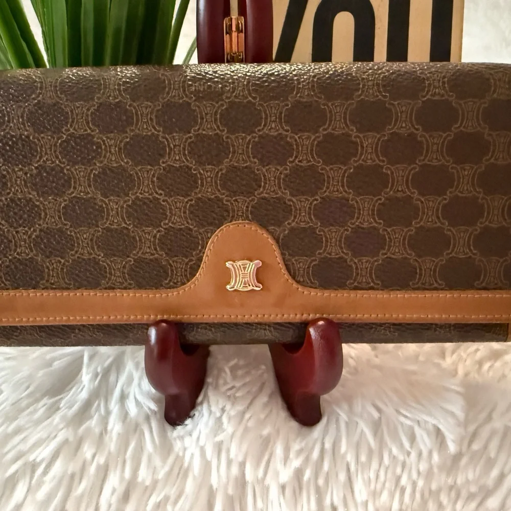 Authentic Celine Macadam Long Kiss Lock Wallet - Picture 2 of 16